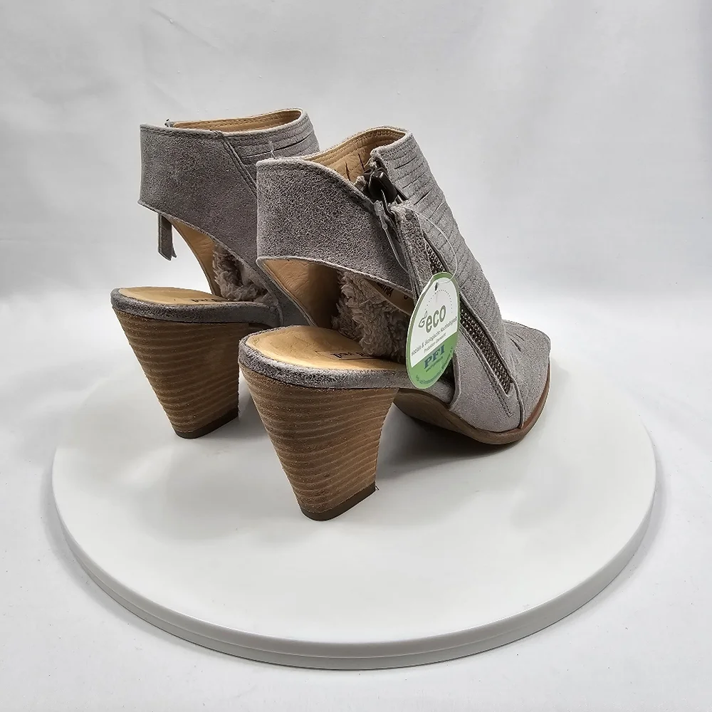 NWT Paul Green Peep Toe Leather Booties Eco Fit Austria UK 3 EU 36 Taupe Comfort